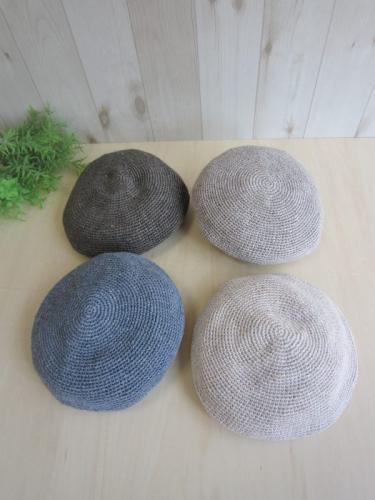 リネンこま編みベレー帽 / 小物